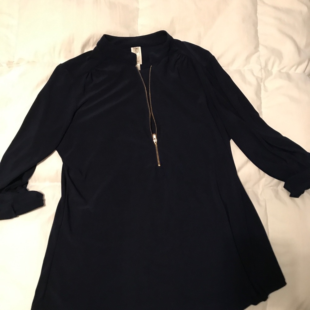 Navy 1/4 length blouse